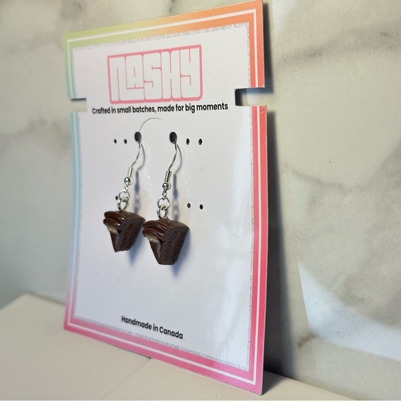 Chocolate Cake Slices(Mini) - Handmade Earrings - Picture 5 of 7